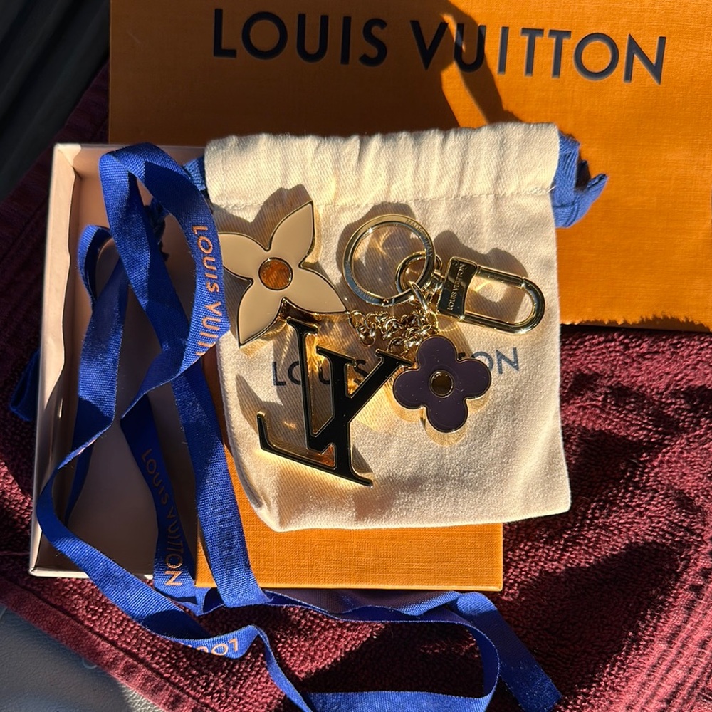Louis Vuitton Gold and Purple Keychain